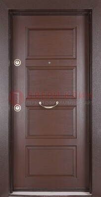 Коричневая входная дверь c МДФ панелью ЧД-28 в частный дом в Дубне