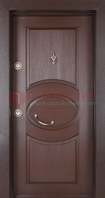 Коричневая входная дверь c МДФ панелью ЧД-36 в частный дом в Дубне
