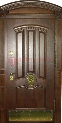 Хорошая стальная арочная дверь с декоративным элементом ДА-23 в Дубне