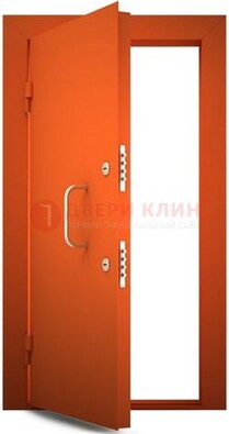 Оранжевая стальная бронированная дверь с нитроэмалью ДБ-2 в Дубне