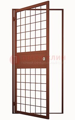 Коричневая металлическая бронированная дверь ДБ-6 в Дубне