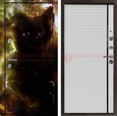 Стальная дверь с фотопечатью космоса ДФ-14 в Дубне