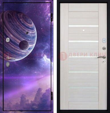 Стальная дверь с фотопечатью планеты ДФ-19 в Дубне