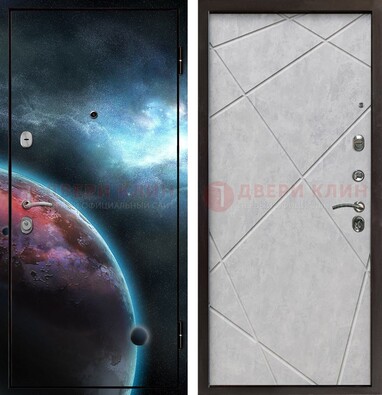 Железная дверь с фотопечатью планеты ДФ-21 в Дубне