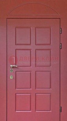 Красная стальная дверь с верхней фрамугой ДФГ-13 в Дубне