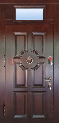 Стальная дверь с фрамугой в классическом стиле ДФГ-18 в Дубне
