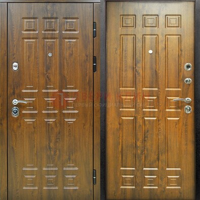 Коричневая металлическая дверь с МДФ ДМ-148 в Дубне