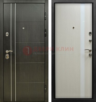 Морозостойкая темная металлическая дверь с МДФ ДМ-164 в Дубне