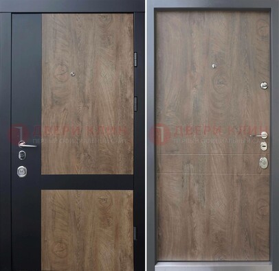Темная стальная дверь с филенчатой МДФ Беленый дуб ДМ-206 в Дубне