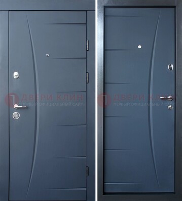 Темная входная филенчатая дверь с МДФ Белый дуб ДМ-213 в Дубне