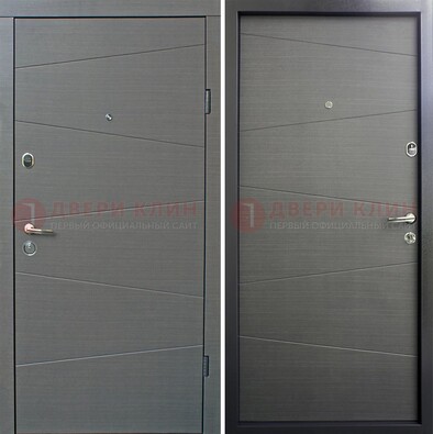 Темная стальная дверь с филенчатой МДФ ДМ-228 в Дубне