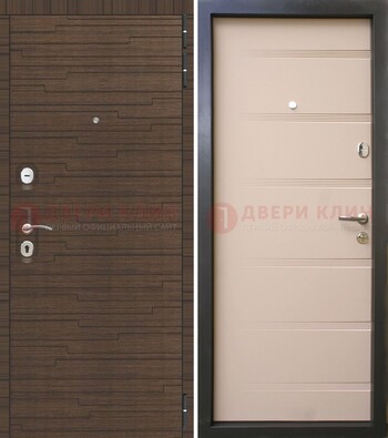 Коричневая  железная дверь c фрезерованной МДФ ДМ-248 в Дубне