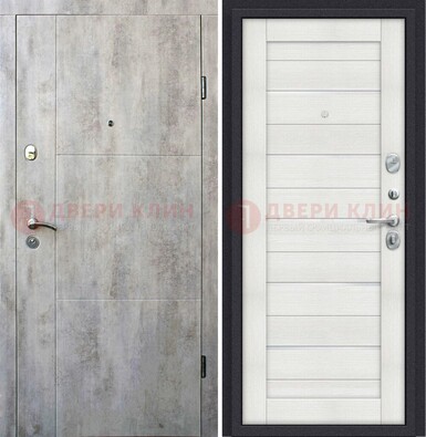 Железная белая дверь c МДФ со стеклом ДМ-264 в Дубне