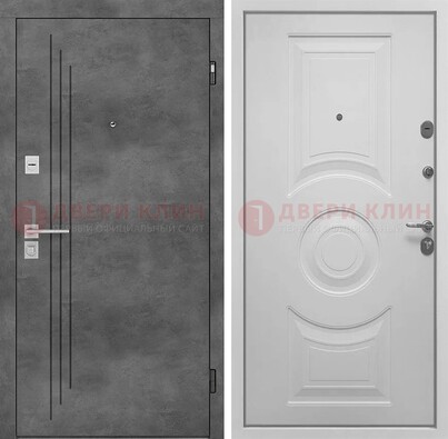 Металлическая коричневая дверь с МДФ Махагон внутри ДМ-287 в Дубне