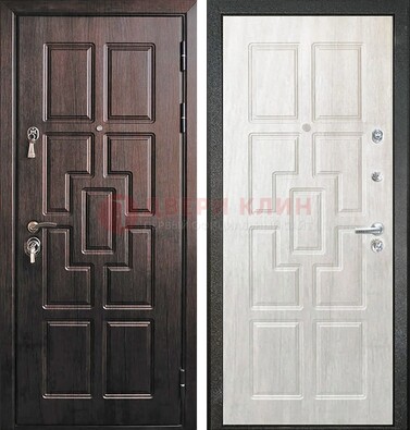 Темная металлическая дверь с МДФ ДМ-2 в Дубне