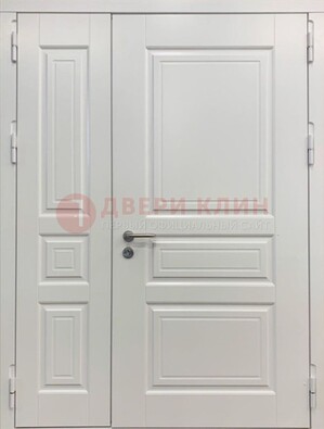 Полуторная светлая металлическая дверь с МДФ ДМ-336 в Дубне