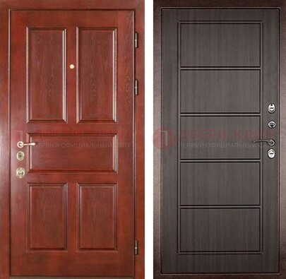 Красная металлическая дверь с МДФ в квартиру ДМ-387 в Дубне