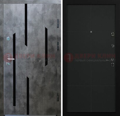 Стальная дверь с МДФ в темном цвете ДМ-415 в Дубне