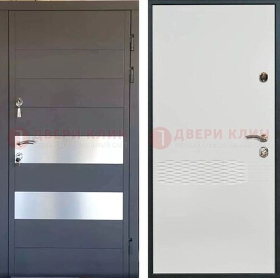 Металлическая дверь МДФ темная и светлая ДМ-420 в Дубне
