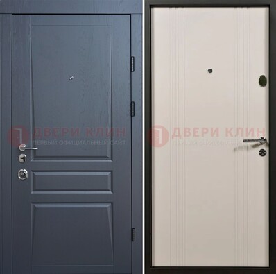 Темно-серая стальная дверь с МДФ хайтек ДМ-481 в Дубне
