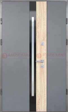 Полуторная металлическая дверь с МДФ ДМ-503 в Новосибирске