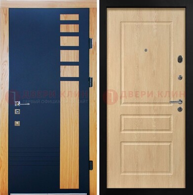 Двухцветная железная дверь с МДФ в квартиру ДМ-511 в Дубне