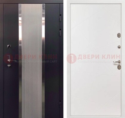 Темная металлическая дверь в квартиру МДФ с двух сторон ДМ-512 в Дубне