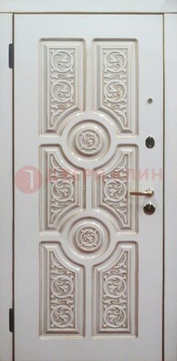 Уличная белая дверь для загородного дома с МДФ ДМ-529 в Дубне