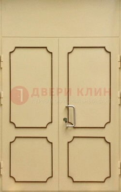 Светлая двухстворчатая дверь для загородного дома с МДФ ДМ-534 в Дубне