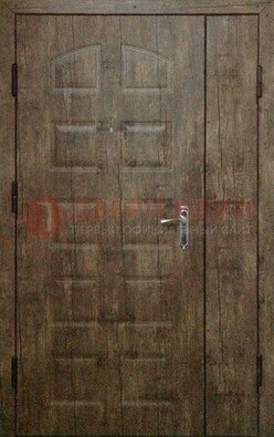Коричневая тамбурная двухстворчатая дверь с МДФ ДМ-539 в Дубне