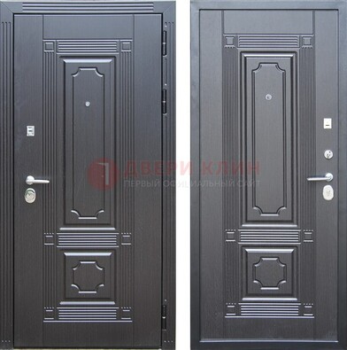 Декоративная серая металлическая дверь с МДФ ДМ-57 в Дубне