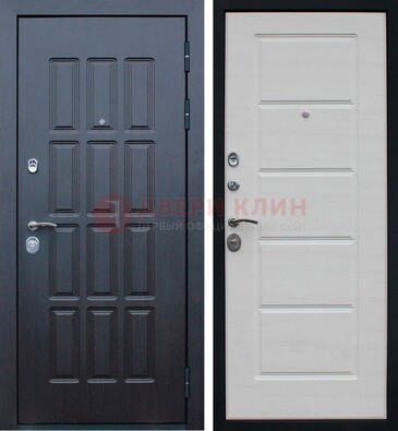 Черная стальная дверь с МДФ ДМ-7 в Дубне