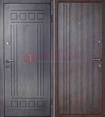 Темная стальная дверь с МДФ с рисунком ДМ-83 в Ульяновске