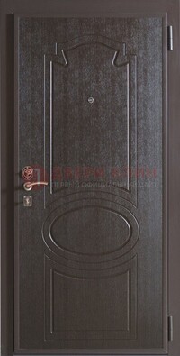 Темная металлическая дверь с МДФ ДМ-88 для частного дома в Дубне