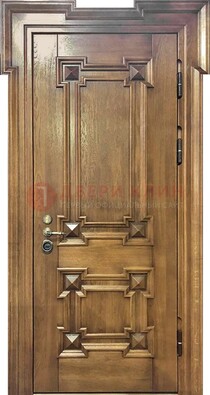 Филенчатая железная дверь с массивом дуба ДМД-56 в Дубне