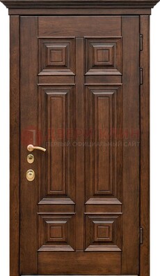 Филенчатая железная дверь с массивом дуба ДМД-68 в Дубне