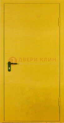 Желтая железная дверь с нитроэмалью ДН-5 в Дубне