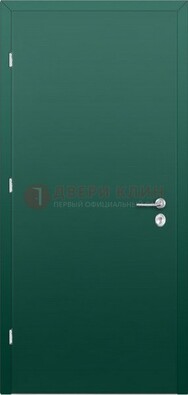 Зеленая стальная дверь с нитроэмалью ДН-6 в Дубне