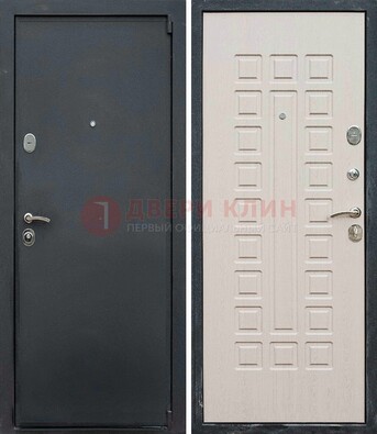Черная металлическая дверь с порошковым покрытием ДП-101 в Дубне