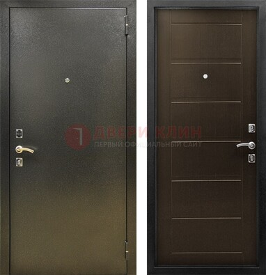 Темная металлическая дверь с порошковым напылением ДП-105 в Дубне