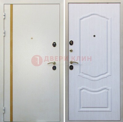 Белая входная дверь с порошковым напылением ДП-136 в Дубне