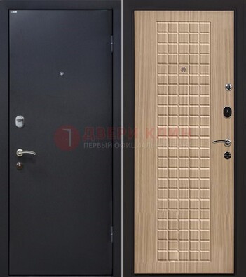 Черная металлическая дверь с порошковым покрытием ДП-157 в Дубне