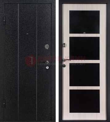 Черная металлическая дверь с порошковым напылением ДП-176 в Дубне