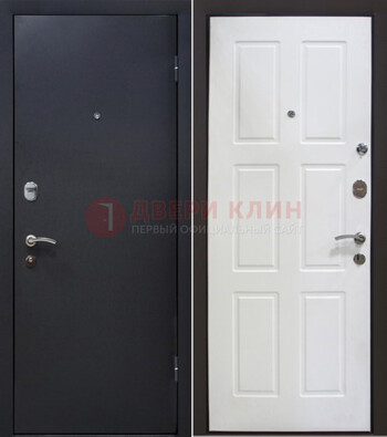 Черная металлическая дверь с порошковым покрытием ДП-193 в Дубне