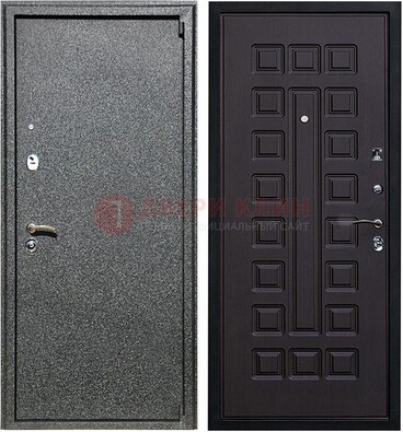 Черная стальная дверь с порошковым покрытием ДП-196 в Тамбове