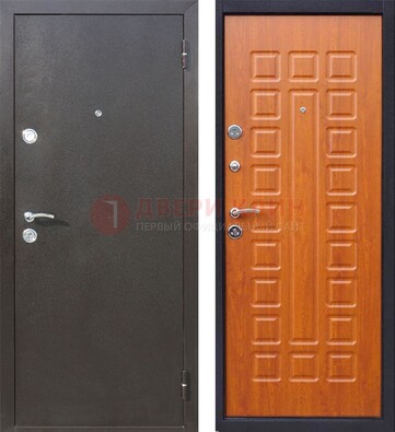 Коричневая стальная дверь с порошковым напылением ДП-202 в Дубне