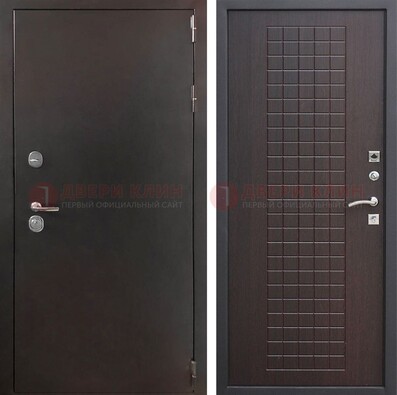 Черная железная дверь с порошковым покрытием ДП-222 в Дубне
