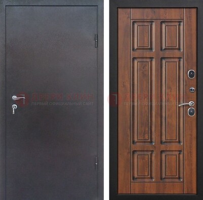 Темная входная дверь с порошковым покрытием с МДФ панелью ДП-235 в Дубне