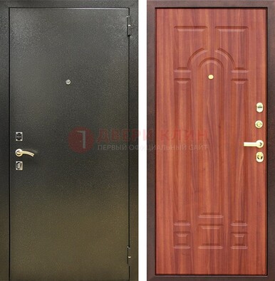 Входная темно-серая дверь с порошковой отделкой и МДФ Миланский орех ДП-281 в Дубне