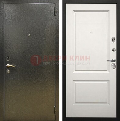 Металлическая темная дверь с порошковым напылением и классической МДФ ДП-298 в Дубне